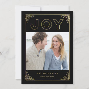 EDITABLE FÄRG Refined Joy Helgdag-fotokort Julkort