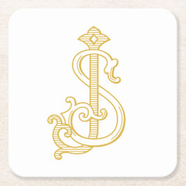 EDITABLE FÄRG SJ Monogram JS Logotyp Underlägg