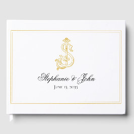 EDITABLE FÄRG SJ Monogram JS Monogram Guest Bok