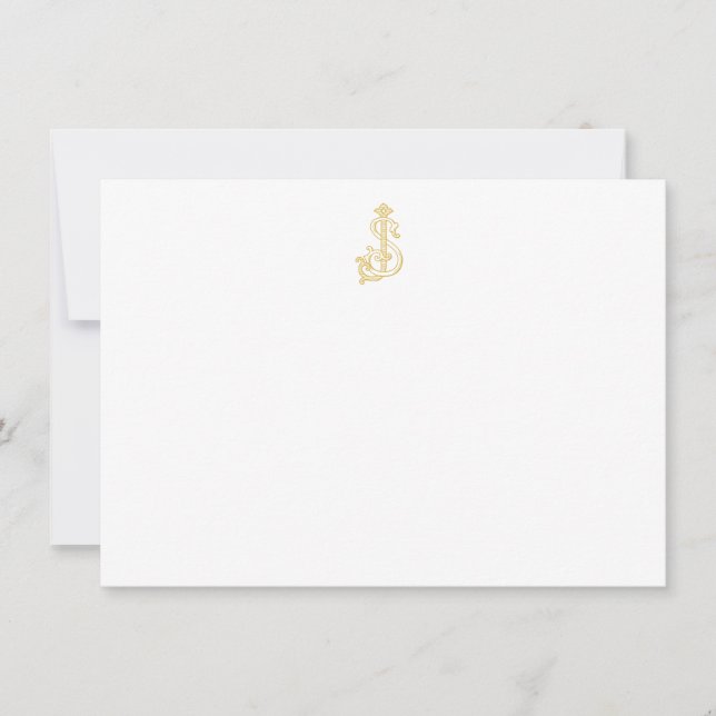 EDITABLE FÄRG SJ Monogram JS Monogram Notecard Anteckningskort (Framsida)