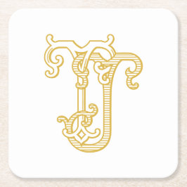 EDITABLE FÄRG TJ Monogram JT Logotyp Underlägg