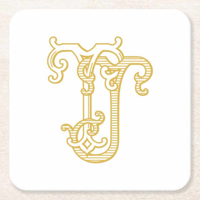 EDITABLE FÄRG TJ Monogram JT Logotyp Underlägg (Framsidan)