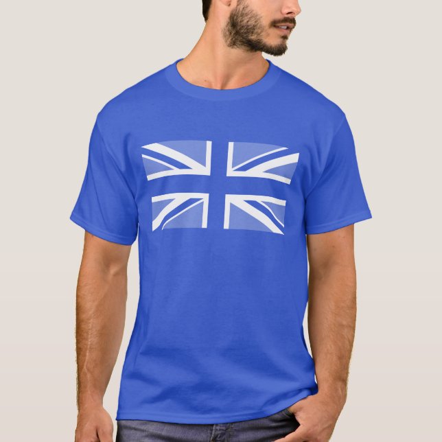 Editable Färg Union Jack Flagga T-shirt (Framsida)