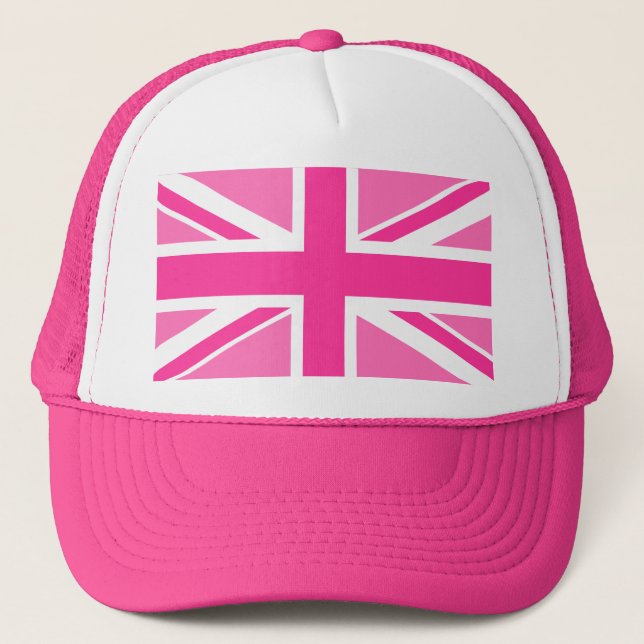 Editable Färg Union Jack Flagga Truckerkeps (Framsida)