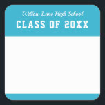 Editable Färg Varsity Stil Class Reunion Namn Fyrkantigt Klistermärke<br><div class="desc">Det här namn bricka-klistermärket är idealiskt för klasskopplingar och har en redigerbar bakgrund färg (klicka på anpassa för att ändra) som du kan ändra för att matcha färgerna i skolan. Anpassa den genom att ersätta platshållartexten med din egen information. Om du vill ha fler alternativ som t.ex. att ändra bakgrunden...</div>