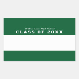 Editable Färg Varsity Stil Class Reunion Namn Re Rektangulärt Klistermärke