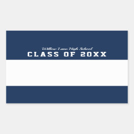Editable Färg Varsity Stil Class Reunion Namn Rektangulärt Klistermärke