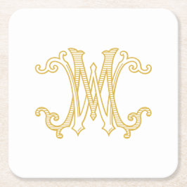 EDITABLE FÄRG WM Monogram MW Logotyp Underlägg
