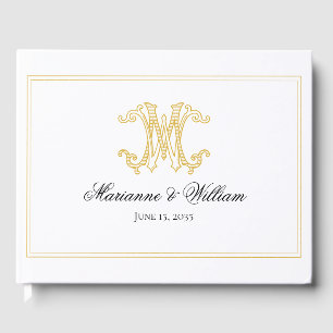 EDITABLE FÄRG WM Monogram MW Monogram Guest Bok