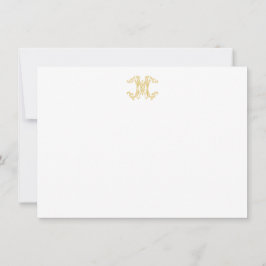 EDITABLE FÄRG WM Monogram MW Monogram Notecards Anteckningskort