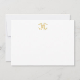 EDITABLE FÄRG WM Monogram MW Monogram Notecards Anteckningskort