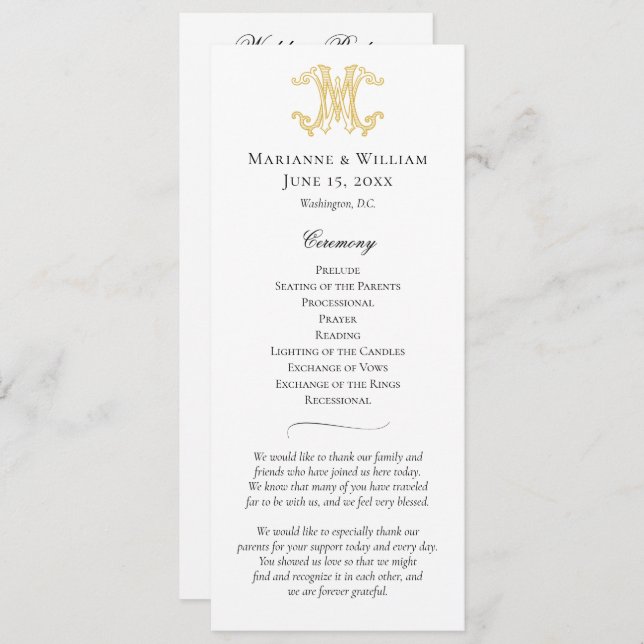 EDITABLE FÄRG WM Monogram MW Monogram Program (Fram/baksida)