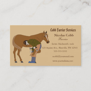 Editable Farrier Blacksmith Affärskort Visitkort