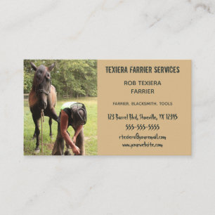 Editable Farrier Blacksmith och Horse Visitkort