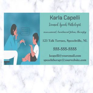 Editable Female Tal Therapist Patholog Visitkort