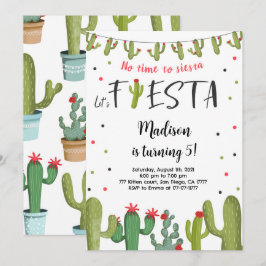 Editable Fiesta Birthday Inbjudningar