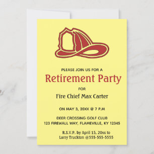 Editable Fire Fighters Hat Pension-inbjudan Inbjudningar
