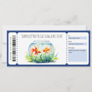 Editable Fish Gift Certificate för första älskare Inbjudningar