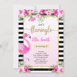 Editable Flamingo Birthday-inbjudan Inbjudningar