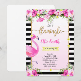 Editable Flamingo Birthday-inbjudan Inbjudningar