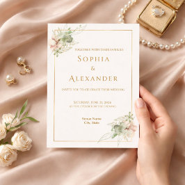 Editable Floral Wedding Invitation Template  Inbjudningar