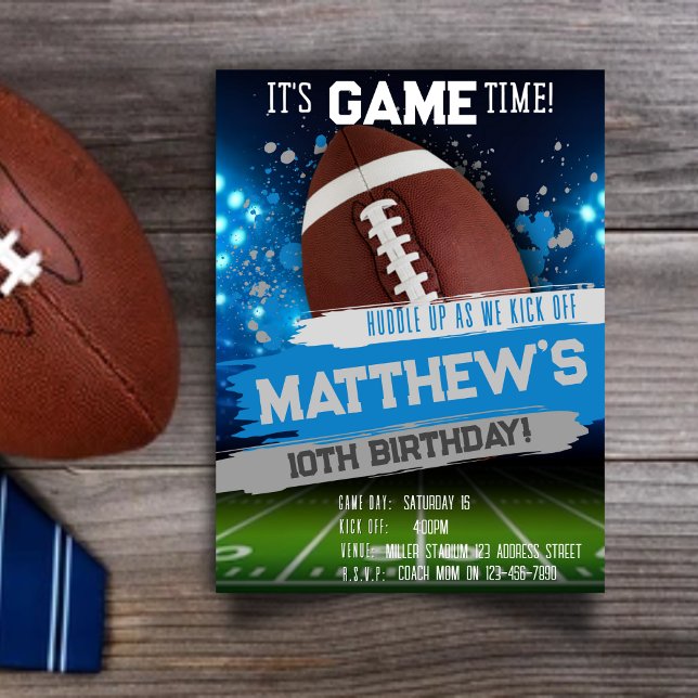 Editable Football Birthday-inbjudan Inbjudningar (Skapare uppladdad)