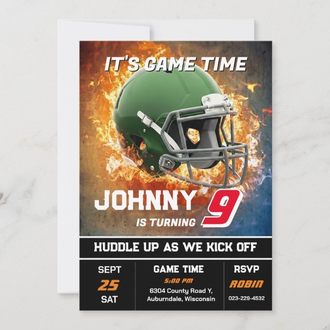 Editable Football Birthday Invitation Inbjudningar (Framsida)