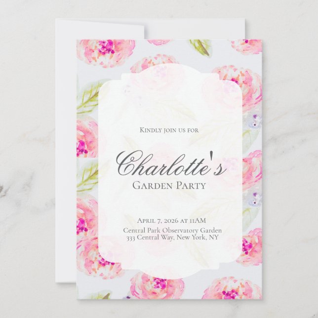Editable French Garden Bridal Shower Invitation  Inbjudningar (Framsida)