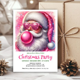 Editable Funny Santa Heart Glasses Christmas  Inbjudningar