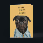 Editable Funny Sniffing Hund Birthday Kort<br><div class="desc">Det här roliga födelsedagskortet innehåller ett foto av en hund med orden "Sniff". Sniff. Sniff" ovanför det. Det finns också ett redigerbart meddelande på kortets insida. Detta kort kan användas för födelsedagar, årsdagar, ursäkter osv. Ändra bara meddelandet på insidan till kostym till dina behov. Även bakgrunden färg på alla sidor...</div>