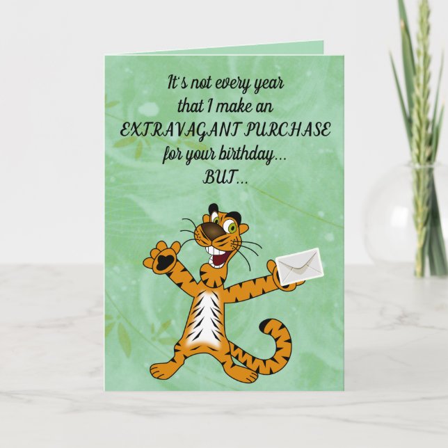 Editable Funny Tiger Birthday Kort (Framsida)