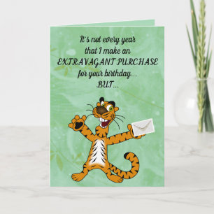 Editable Funny Tiger Birthday Kort