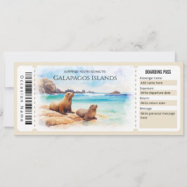 Editable Galapagos Island Flygplan Boarding Pass Inbjudningar