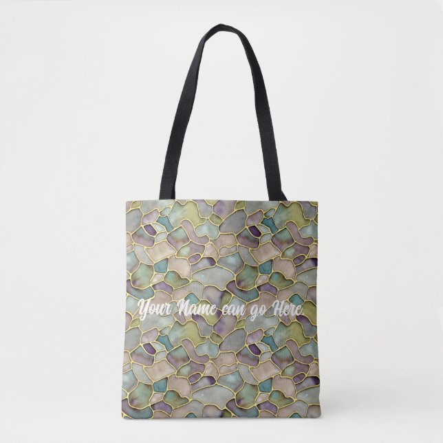 Editable Gemstone Leadlight Shopping bag Tygkasse (Framsida)