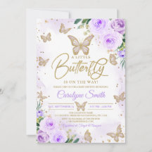 Editable Girl Lila Butterfly Baby Shower