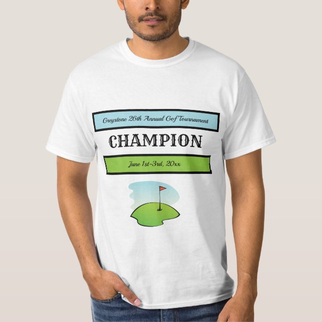 Editable Golf Champion T Shirt (Framsida)