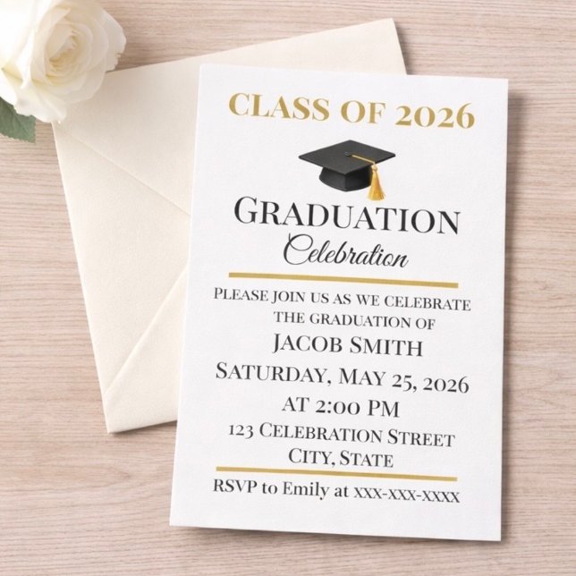 Editable Graduation Invitation 5x7  Inbjudningar (Skapare uppladdad)