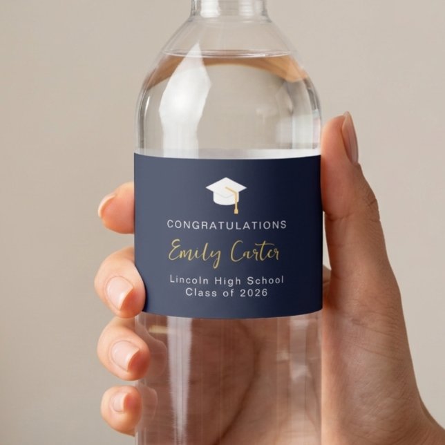 Editable Graduation Water Bottle Food Drink Labels Vattenflaskor Etikett (Skapare uppladdad)