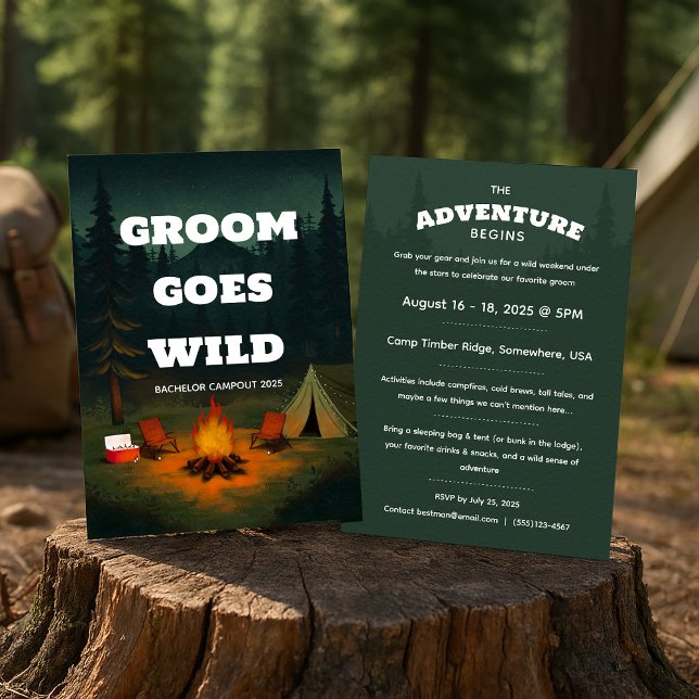 EDITABLE Groom Goes Vild Bachelor Party-inbjudan Inbjudningar (Skapare uppladdad)