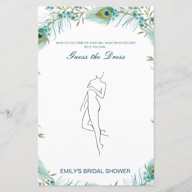 Editable Guess the Dress Bridal Shower Game (Framsida)