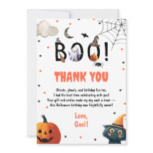 Editable Halloween Birthday Boy Party Tack Boo