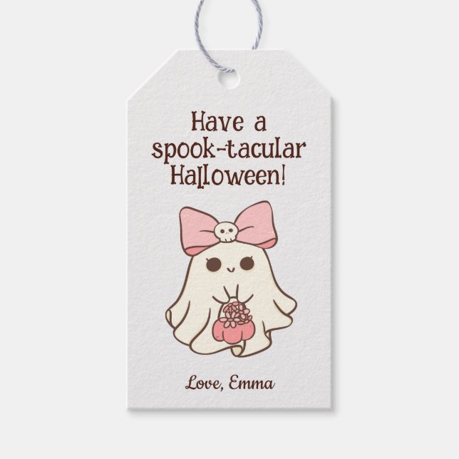 Editable Halloween Bus eller godis Goody Bag Favor Presentetikett (Framsidan)