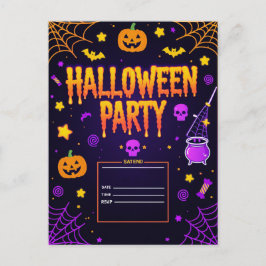 Editable Halloween Party Helg Vykort
