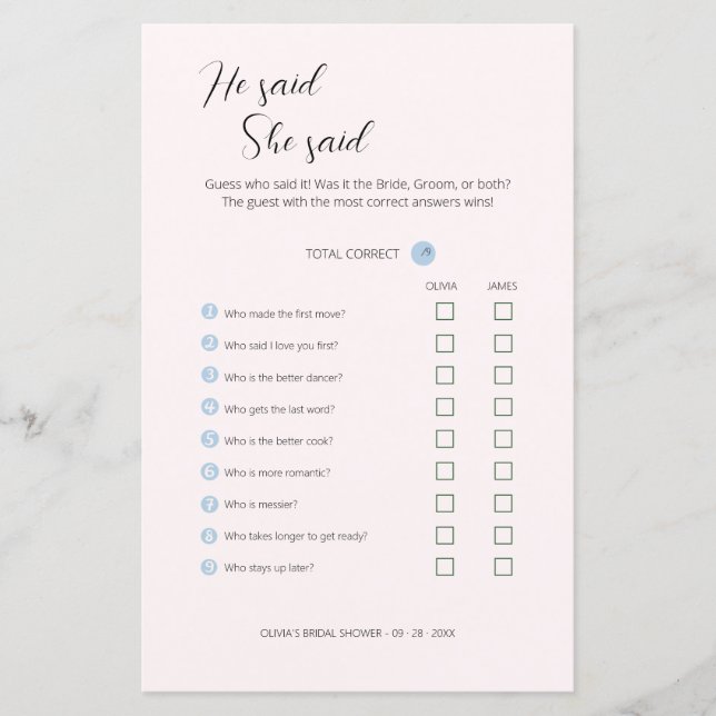 Editable Han sa att hon sa Möhippa Game. (Framsida)