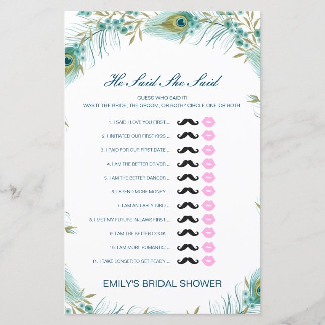 Editable Han sa att hon sa Möhippa Game (Framsida)