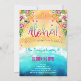 Editable Hawaiian Birthday Kids-inbjudan Inbjudningar