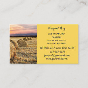 Editable Hay Bale Visitkort