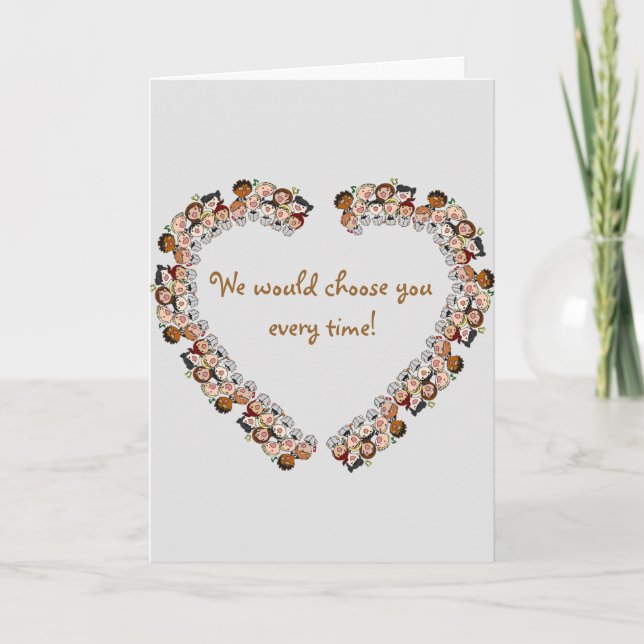 Editable Heart of Kids Adoption har slutförts Kort (Framsida)