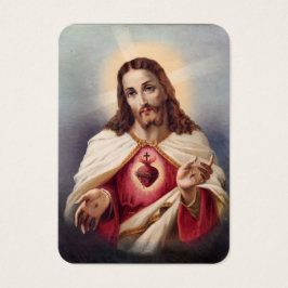Editable Helig Heart of Jesus katolska begravning Visitkort