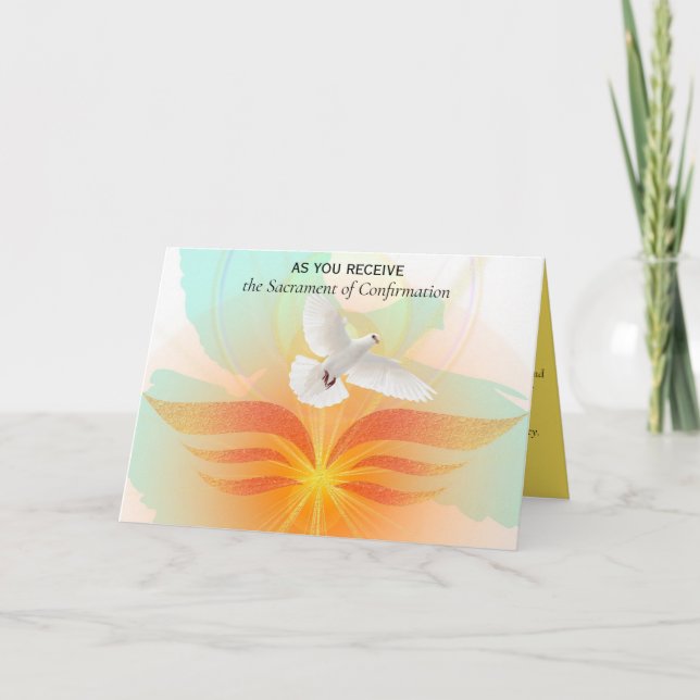 Editable Heliga Spirit Sacrament of Confirmation Kort (Framsida)
